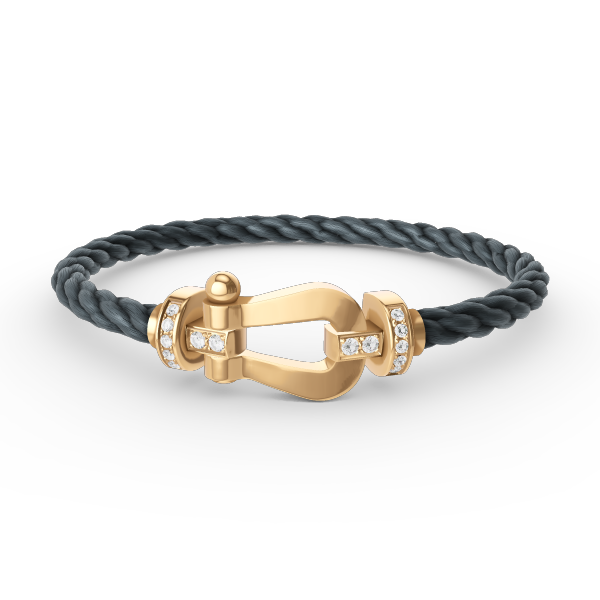 [Love Lucky]FORCE GROSSES HUFEISEN-HALBDIAMANTARMBAND GOLD