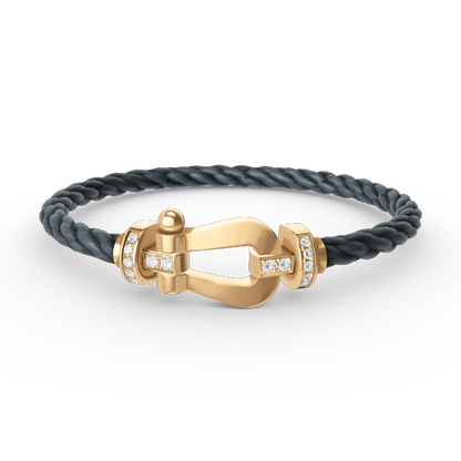 [Love Lucky]FORCE GROSSES HUFEISEN-HALBDIAMANTARMBAND GOLD