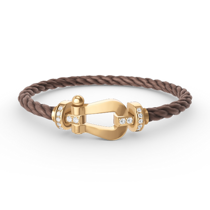 [Love Lucky]FORCE GROSSES HUFEISEN-HALBDIAMANTARMBAND GOLD