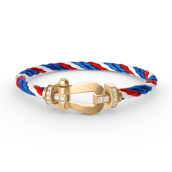 [Love Lucky]FORCE GROSSES HUFEISEN-HALBDIAMANTARMBAND GOLD