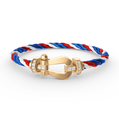 [Love Lucky]FORCE GROSSES HUFEISEN-HALBDIAMANTARMBAND GOLD