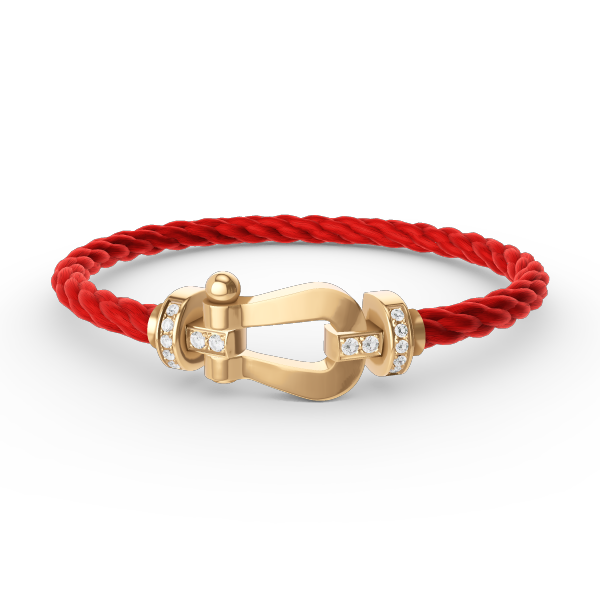 [Love Lucky]FORCE GROSSES HUFEISEN-HALBDIAMANTARMBAND GOLD