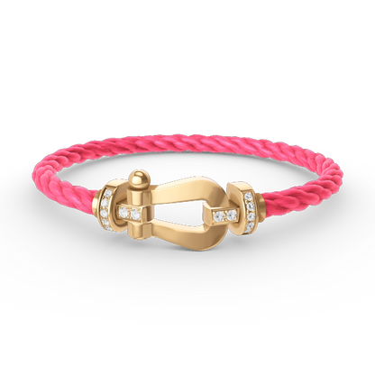 [Love Lucky]FORCE GROSSES HUFEISEN-HALBDIAMANTARMBAND GOLD