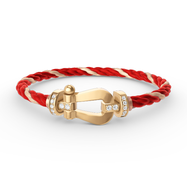 [Love Lucky]FORCE GROSSES HUFEISEN-HALBDIAMANTARMBAND GOLD