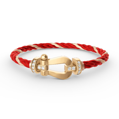 [Love Lucky]FORCE GROSSES HUFEISEN-HALBDIAMANTARMBAND GOLD