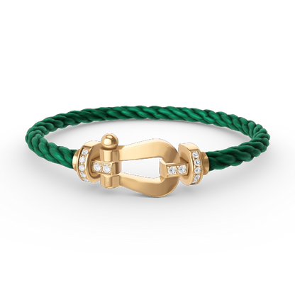 [Love Lucky]FORCE GROSSES HUFEISEN-HALBDIAMANTARMBAND GOLD