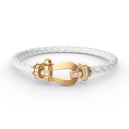 [Love Lucky]FORCE GROSSES HUFEISEN-HALBDIAMANTARMBAND GOLD
