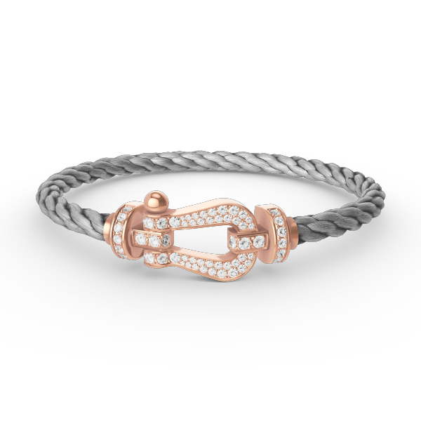 [Love Lucky]FORCE GROSSES HUFEISENARMBAND MIT VOLLMUNDDIAMANTEN ROSÉGOLD