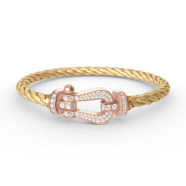 [Love Lucky]FORCE GROSSES HUFEISENARMBAND MIT VOLLMUNDDIAMANTEN ROSÉGOLD