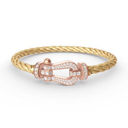 [Love Lucky]FORCE GROSSES HUFEISENARMBAND MIT VOLLMUNDDIAMANTEN ROSÉGOLD