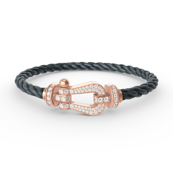 [Love Lucky]FORCE GROSSES HUFEISENARMBAND MIT VOLLMUNDDIAMANTEN ROSÉGOLD