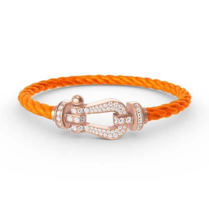 [Love Lucky]FORCE GROSSES HUFEISENARMBAND MIT VOLLMUNDDIAMANTEN ROSÉGOLD