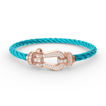 [Love Lucky]FORCE GROSSES HUFEISENARMBAND MIT VOLLMUNDDIAMANTEN ROSÉGOLD