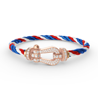 [Love Lucky]FORCE GROSSES HUFEISENARMBAND MIT VOLLMUNDDIAMANTEN ROSÉGOLD