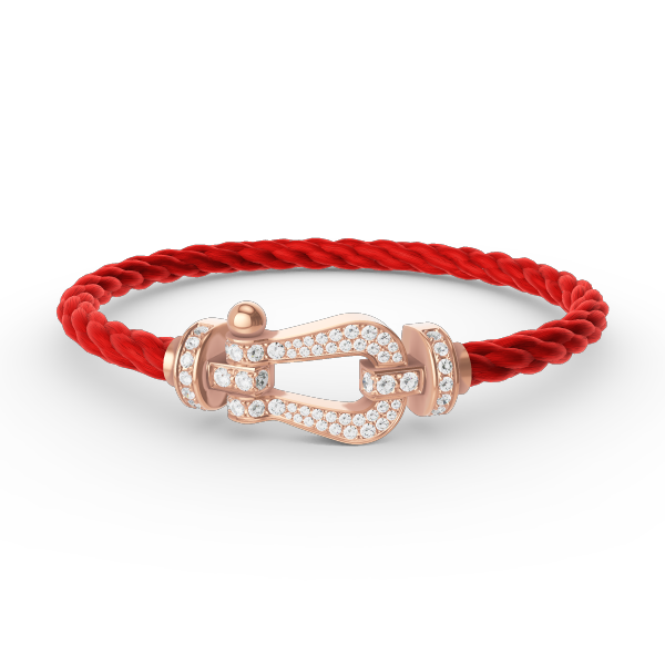 [Love Lucky]FORCE GROSSES HUFEISENARMBAND MIT VOLLMUNDDIAMANTEN ROSÉGOLD