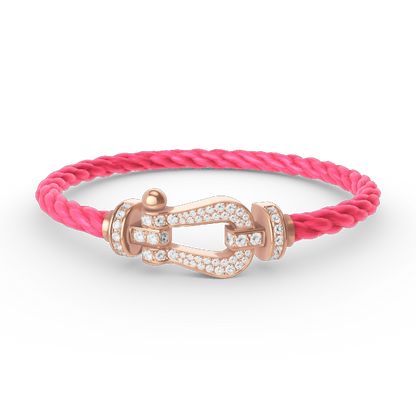 [Love Lucky]FORCE GROSSES HUFEISENARMBAND MIT VOLLMUNDDIAMANTEN ROSÉGOLD