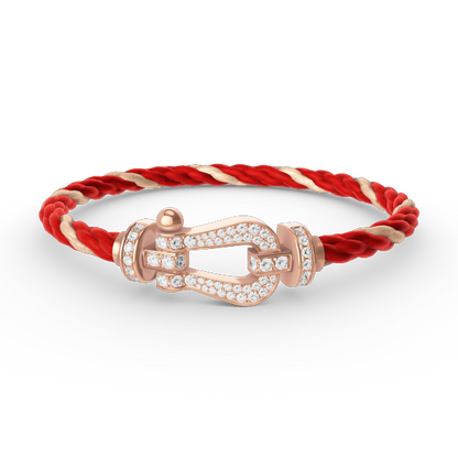 [Love Lucky]FORCE GROSSES HUFEISENARMBAND MIT VOLLMUNDDIAMANTEN ROSÉGOLD