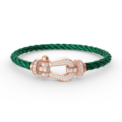 [Love Lucky]FORCE GROSSES HUFEISENARMBAND MIT VOLLMUNDDIAMANTEN ROSÉGOLD