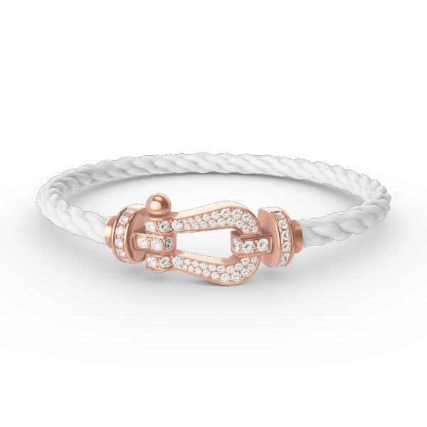 [Love Lucky]FORCE GROSSES HUFEISENARMBAND MIT VOLLMUNDDIAMANTEN ROSÉGOLD