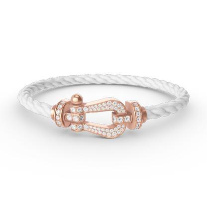 [Love Lucky]FORCE GROSSES HUFEISENARMBAND MIT VOLLMUNDDIAMANTEN ROSÉGOLD