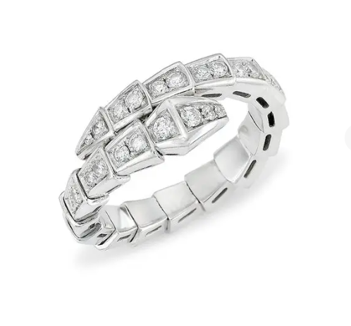 [Love Lucky]SERPENTI RING SILVER DIAMOND PAVED 4MM