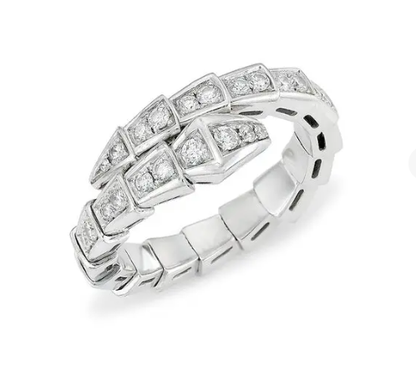 [Love Lucky]SERPENTI RING SILVER DIAMOND PAVED 4MM