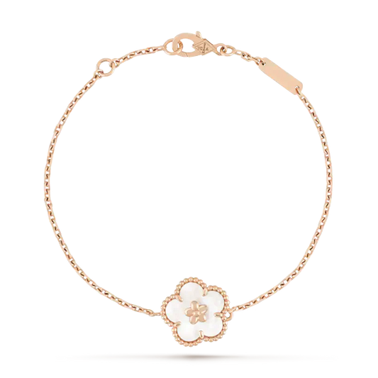 [Love Lucky] GLÜCKLICHES WEISSES PFLAUMENBLÜTENARMBAND