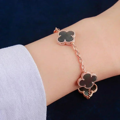 [Love Lucky]CLOVER 5 MOTIV GRAU MOP ARMBAND