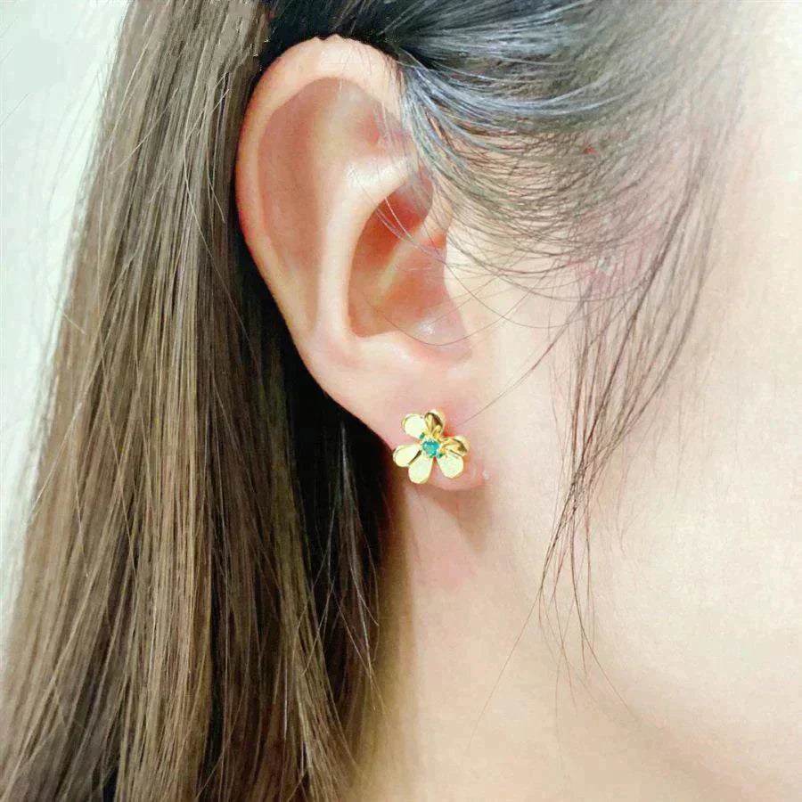 [Love Lucky]FRIVOLE BLUMEN-MALACHIT-OHRRINGE