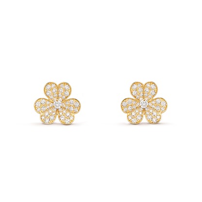 [Love Lucky]FRIVOLE GOLD BLUMEN DIAMANT OHRRINGE 