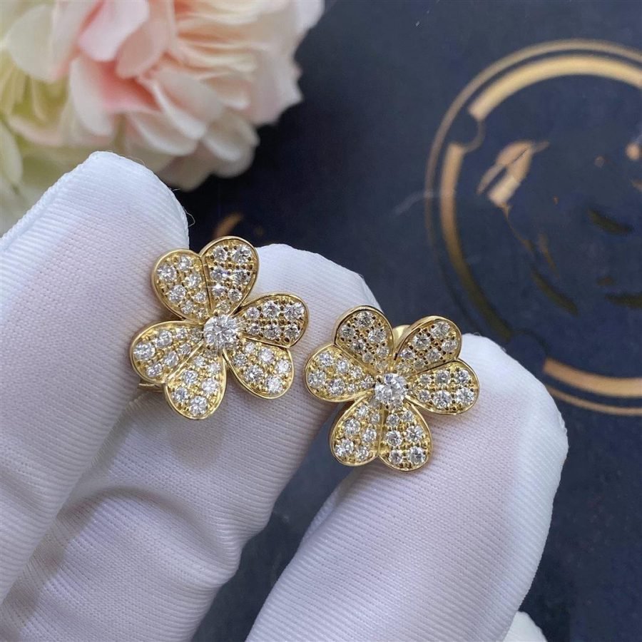 [Love Lucky]FRIVOLE GOLD BLUMEN DIAMANT OHRRINGE 