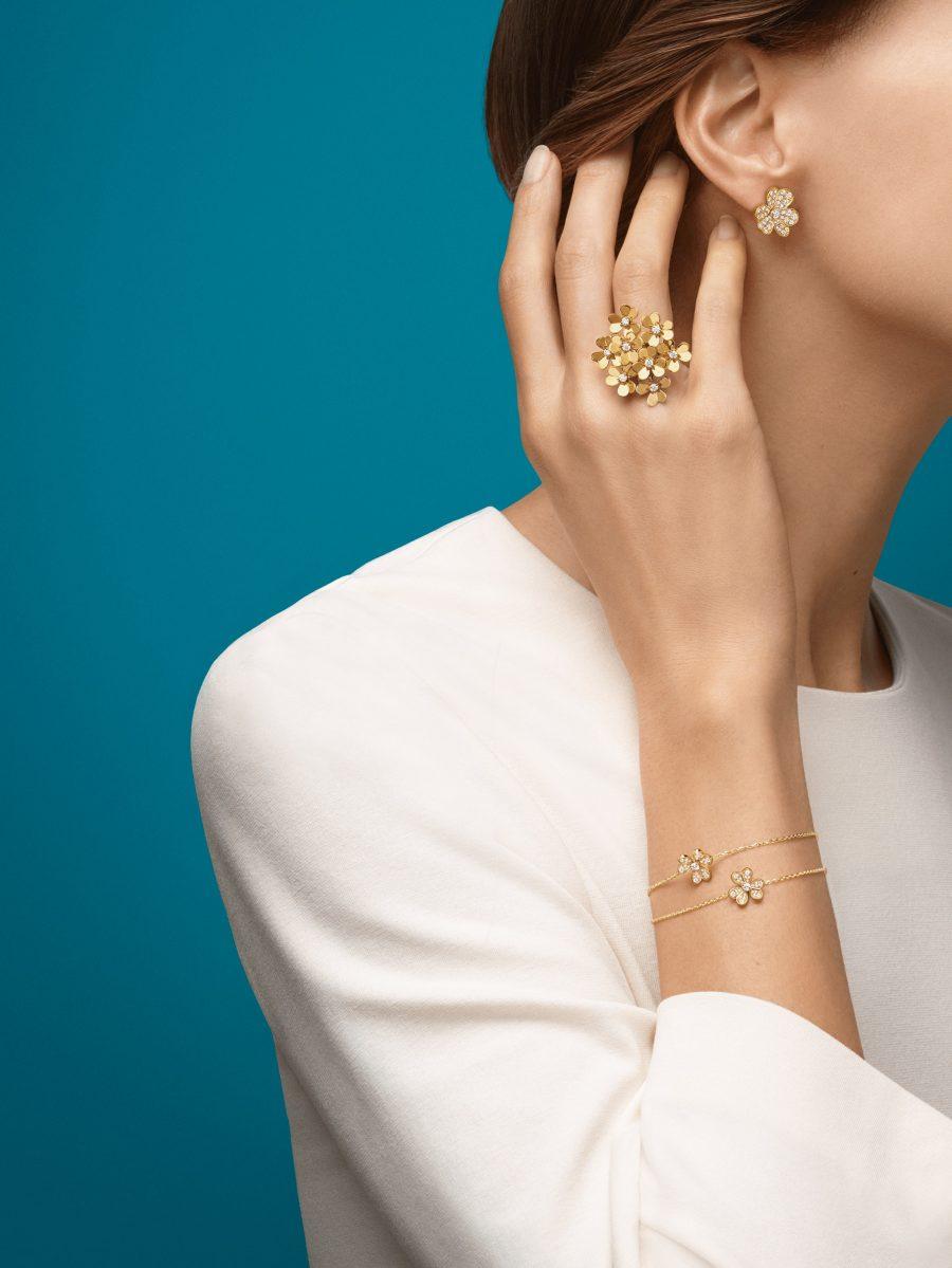 [Love Lucky]FRIVOLE GOLD BLUMEN DIAMANT OHRRINGE 