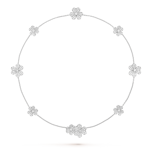 [Love Lucky]FRIVOLE SILBER 9 BLUMEN HALSKETTE