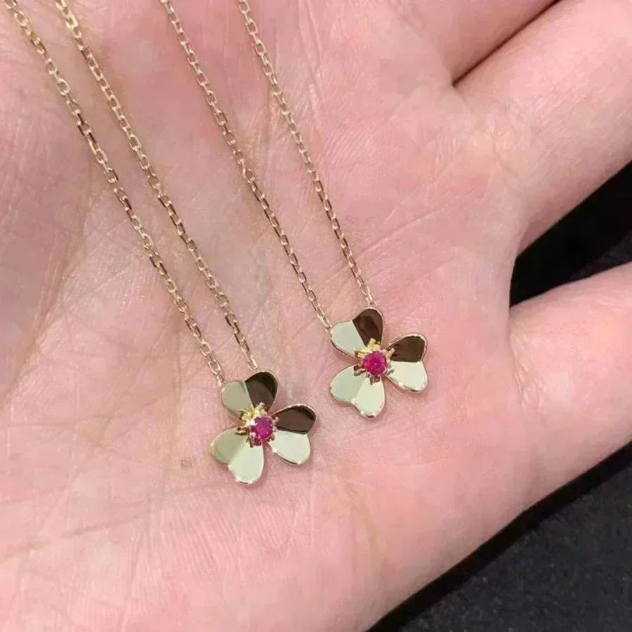 [Love Lucky]FRIVOLE GOLD BLUMENHALSKETTE