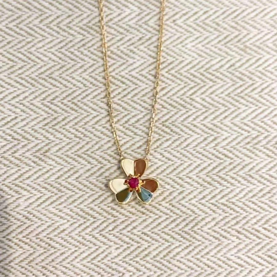 [Love Lucky]FRIVOLE GOLD BLUMENHALSKETTE