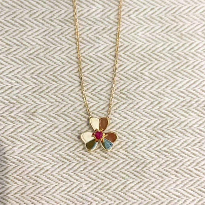 [Love Lucky]FRIVOLE GOLD BLUMENHALSKETTE