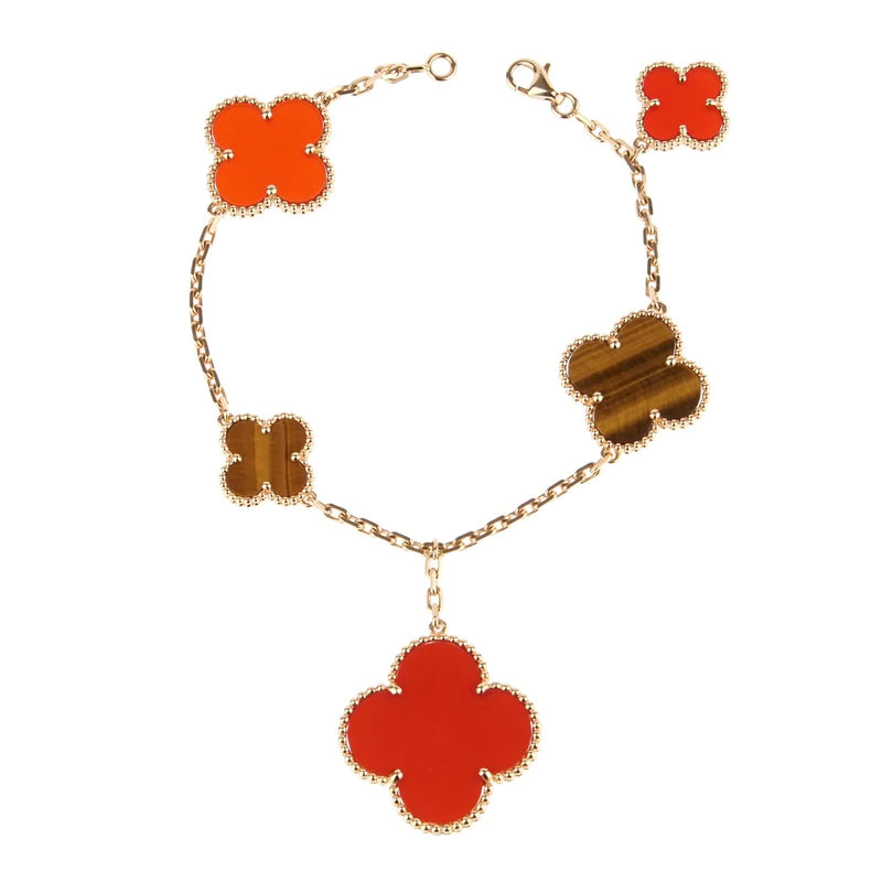 [Love Lucky]CLOVER ARMBAND 5 MOTIVE KARNEOL TIGERAUGE