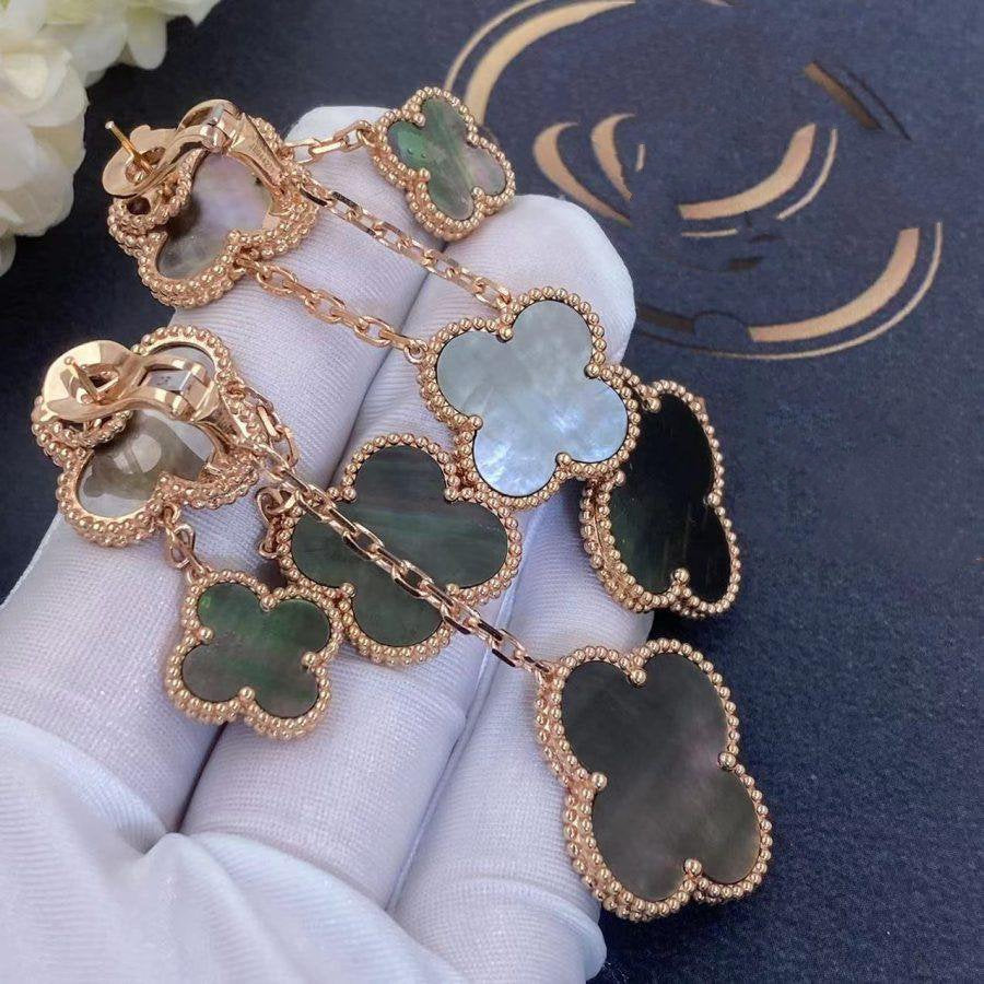 [Love Lucky]CLOVER OHRRINGE DARK MOP 4 MOTIVE ROSÉGOLD