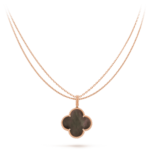[Love Lucky] CLOVER 25MM GOLD DARK MOP BIG CLOVER HALSKETTE