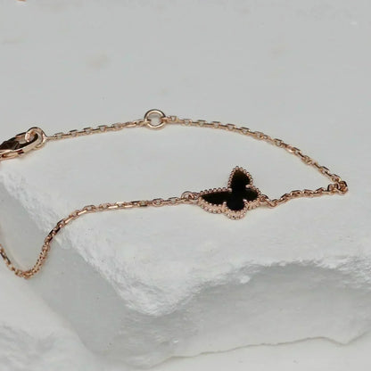 [Love Lucky] Schmetterling Onyx Schmetterling Armband