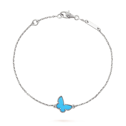 [Love Lucky] SCHMETTERLING TÜRKIS SCHMETTERLING ARMBAND SILBER