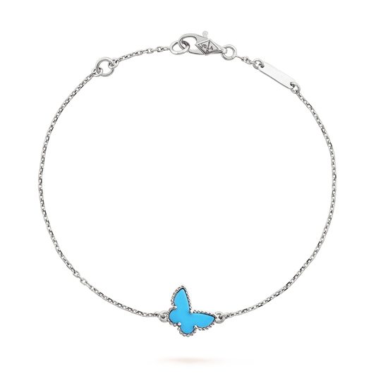 [Love Lucky] SCHMETTERLING TÜRKIS SCHMETTERLING ARMBAND SILBER