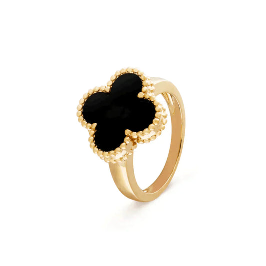 [Love Lucky] KLEEBLATT-ONYX-RING