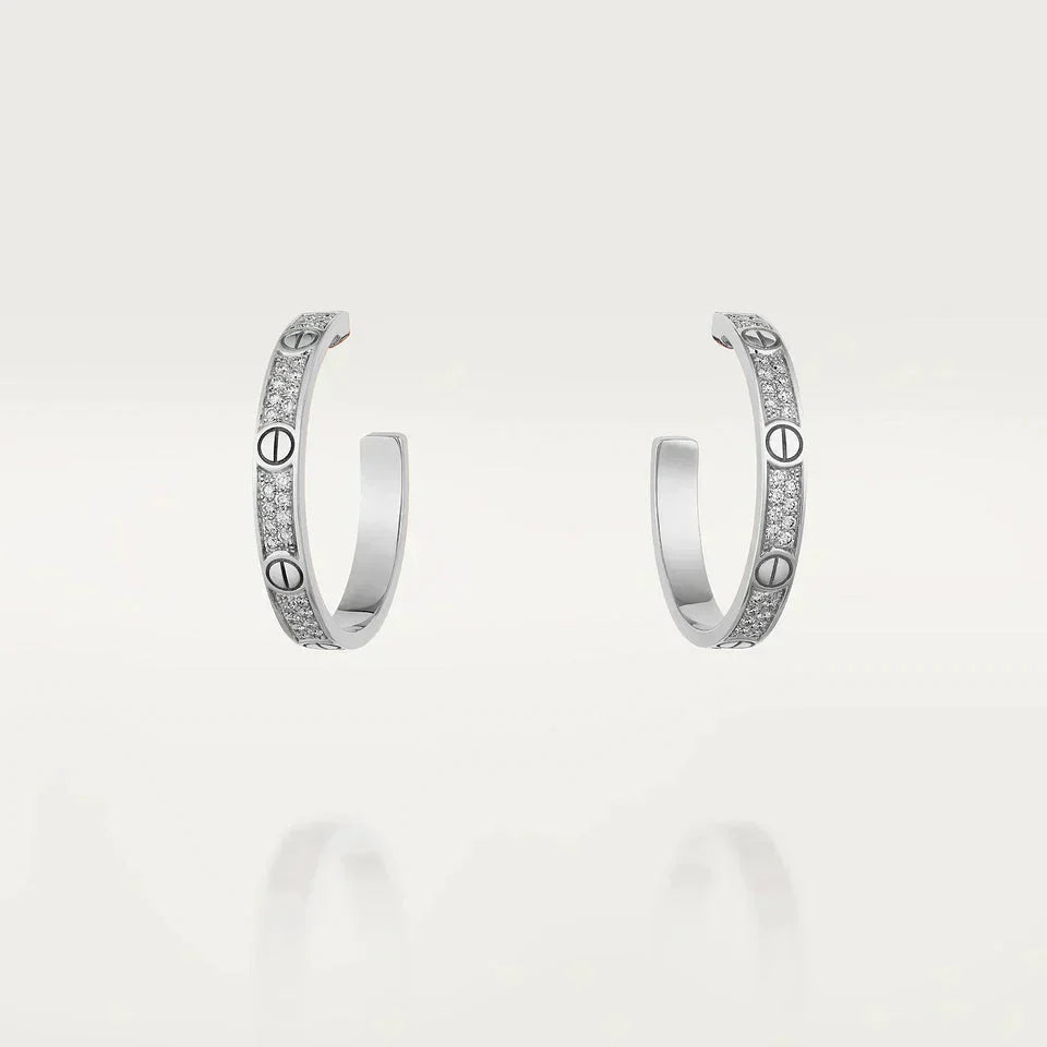 [Love Lucky]Liebe Diamant Silber Creolen