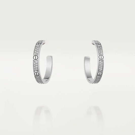[Love Lucky]Liebe Diamant Silber Creolen