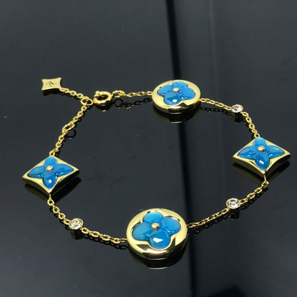 [Love Lucky]Stern und Sonne 4 Motiv blau Armband