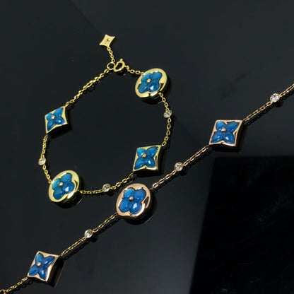 [Love Lucky]Stern und Sonne 4 Motiv blau Armband