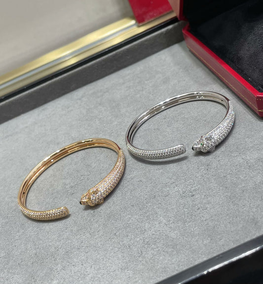 [Love Lucky]PANTHERE FULL DIAMOND OPEN BRACELET