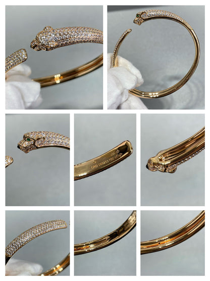 [Love Lucky] PANTHERE VOLLMUNDIGES DIAMANTARMBAND