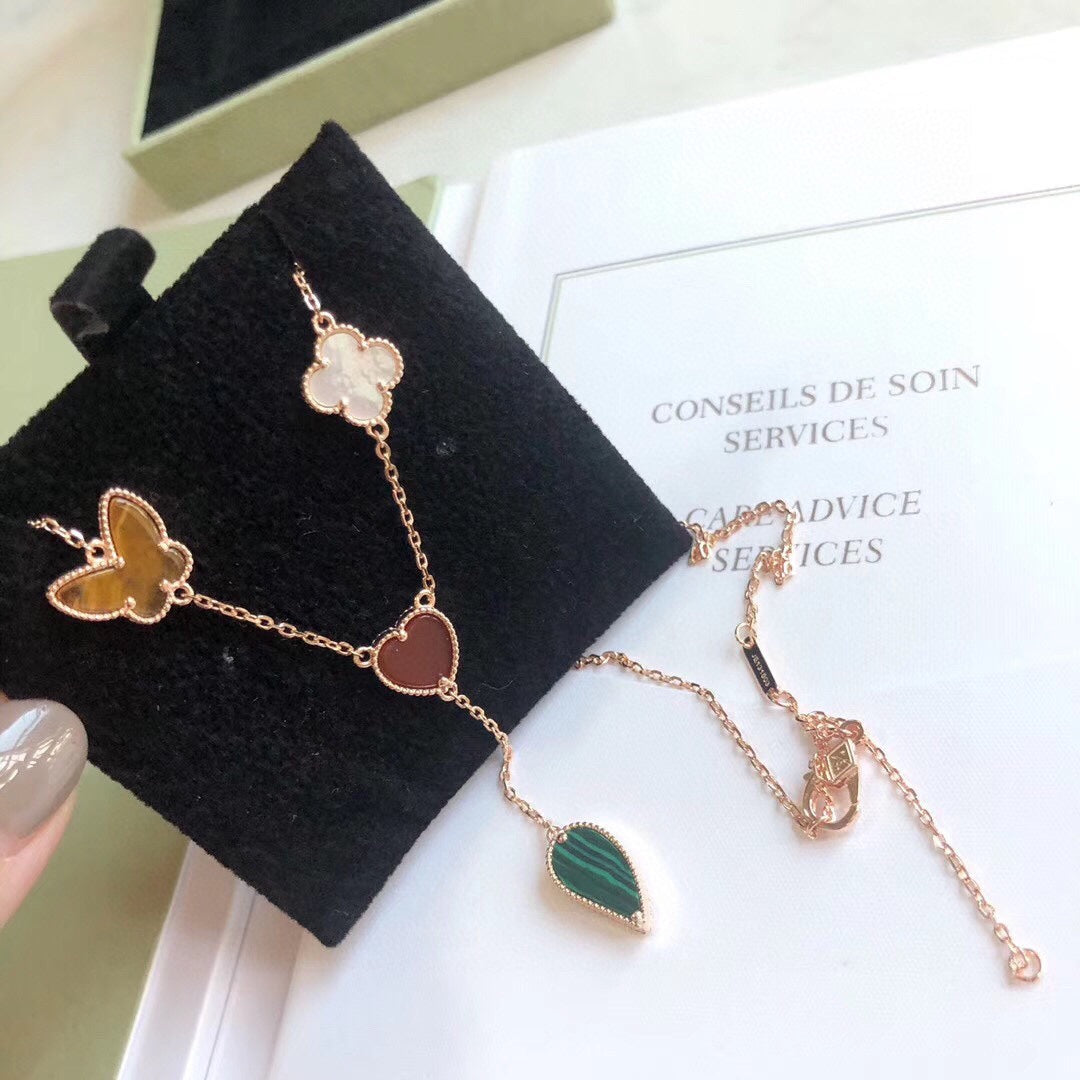 [Love Lucky]LUCKY SPRING 4 MOTIVE ROSÉGOLD HALSKETTE